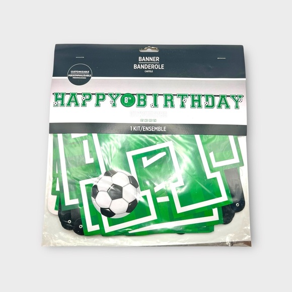 ❗️5/$25❗️  2 Packs Soccer Birthday Banner Kit - Picture 2 of 3